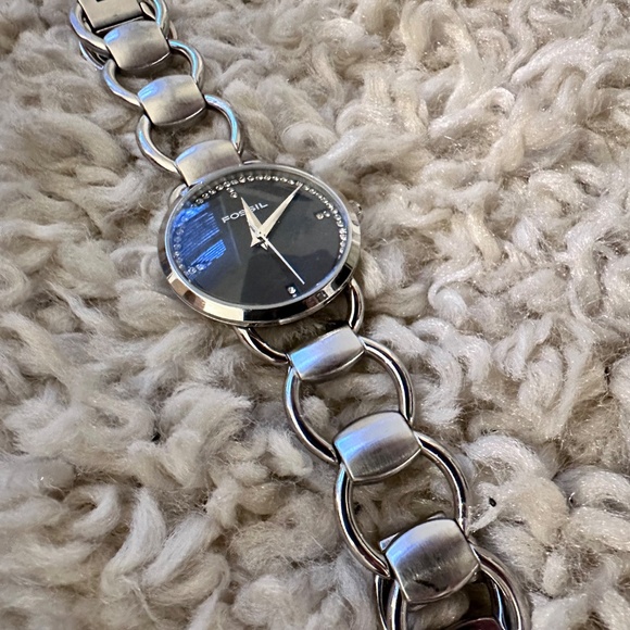 Vintage Women\'s Fossil F2 Watch Silver tone  crystal bezels main image 5
